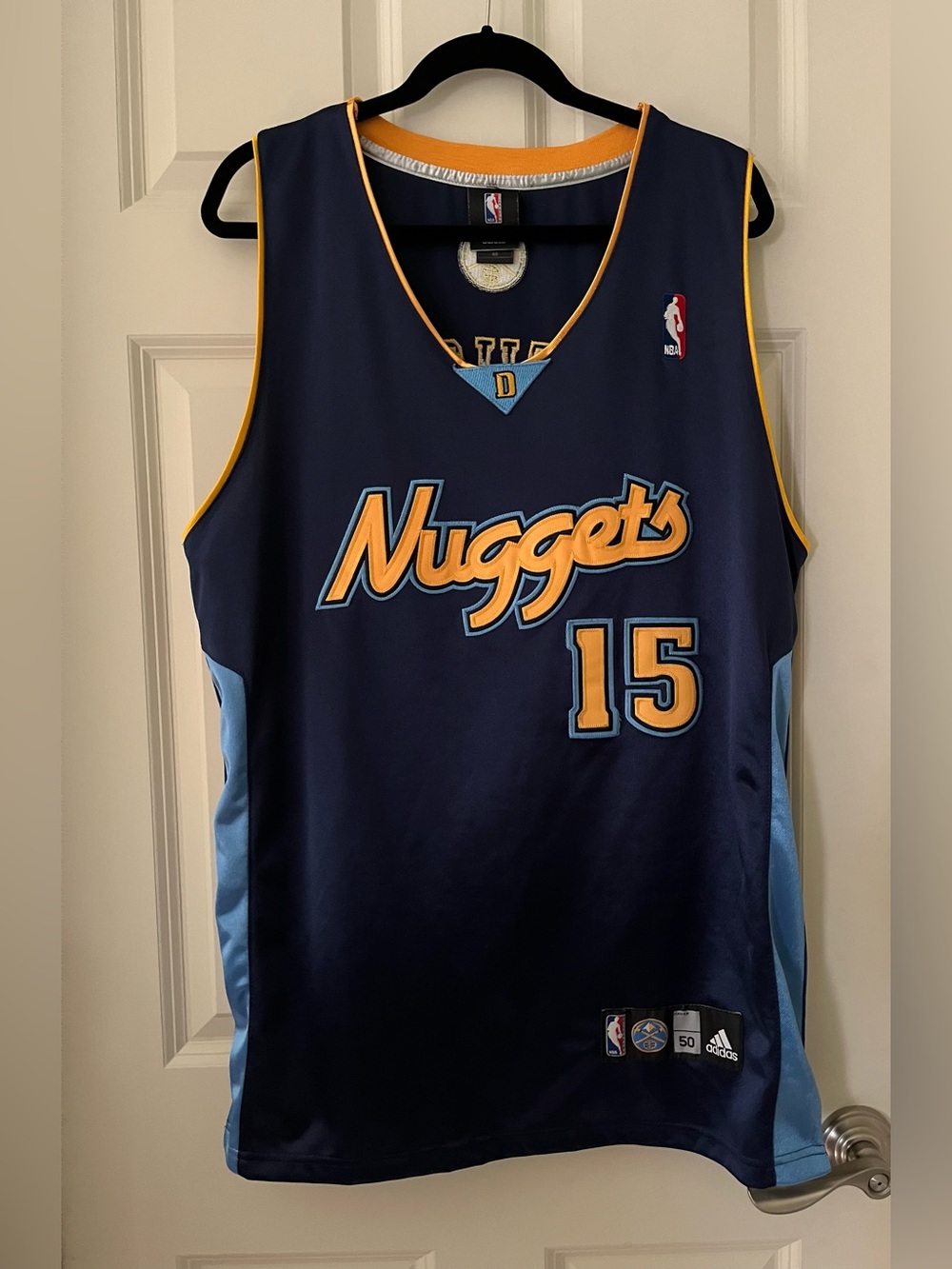 Vintage Adidas Carmelo Anthony Denver Nuggets Stitched 50 XL Melo Alternate